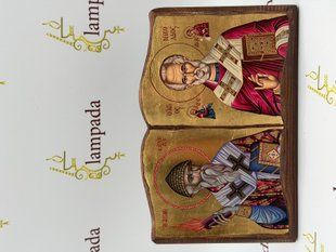 Ікона книга Святого Миколая та Спірідона 18*24см КНИГА 14Г-9Г фото