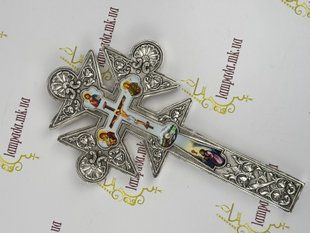 Крест изготовлен из серебра 925 пробы с иконами. Х1АН фото
