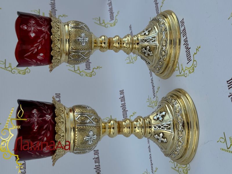 Лампада в позолоті та посрібленні 1- АНЛ фото