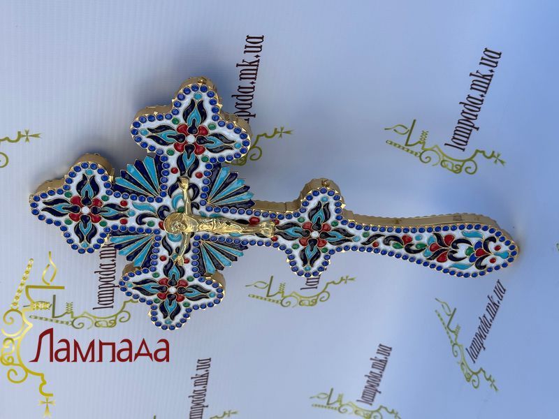 Крест в позолоте и эмали 16-07АН фото