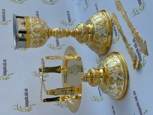 Евхаристический набор в позолоте и посеребрении ручной работы 600мл 2-АН фото