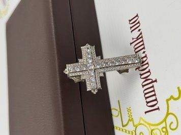 Крест для Архиерейского клобука или скуфии, украшенный камнями цирконий SMP004s фото