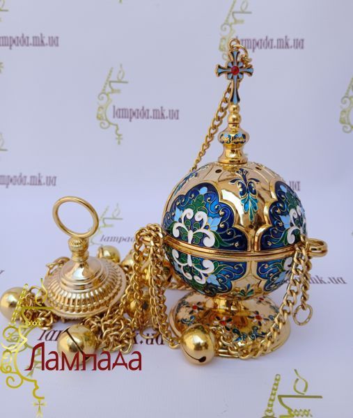 Кадило в позолоті та емалі 1101 фото