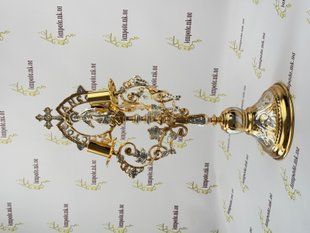 Пасхальний Трисвічник в позолоті і посріблені 58-634 фото