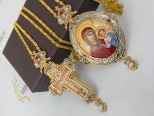 Архієрейський набір виготовлений з срібла 925 проби , в позолоті з дорогоцінним камінням EK491 SA491 фото