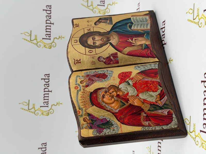 Ікона Книга Божої Матері Солодколюбляча та Ісуса Христа  18*24 КНИГА 27-26х фото